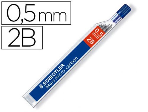 Minas staedtler mars micro grafite 0,5 mm 2b tubo com 12 unidades , Staedtler , 150293 , 4007817213520